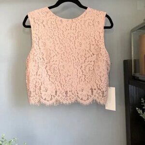 NWT Bishop + Young Everly Lace Crop Top Dusty Pink M
